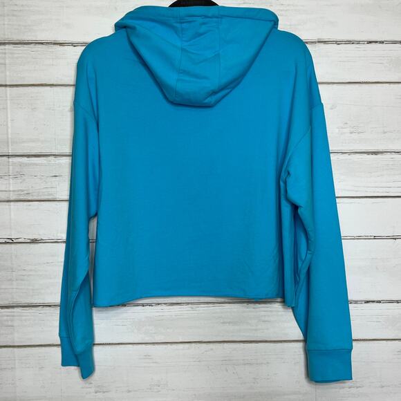 Zyia Cropped Hoodie Sweatshirt Blue Size Large - Picture 3 of 8